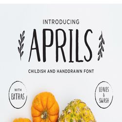 aprils – sans handdrawn trending fonts - digital font