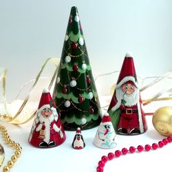 Matryoshka Family of Santa Claus Wooden Matryoshka Scandinavian Gnome Big Christmas Gnomes Christmas Gift