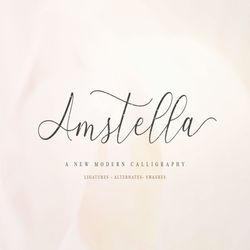 amstella modern calligraphy trending fonts - digital font