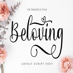 beloving lovely script trending fonts - digital font