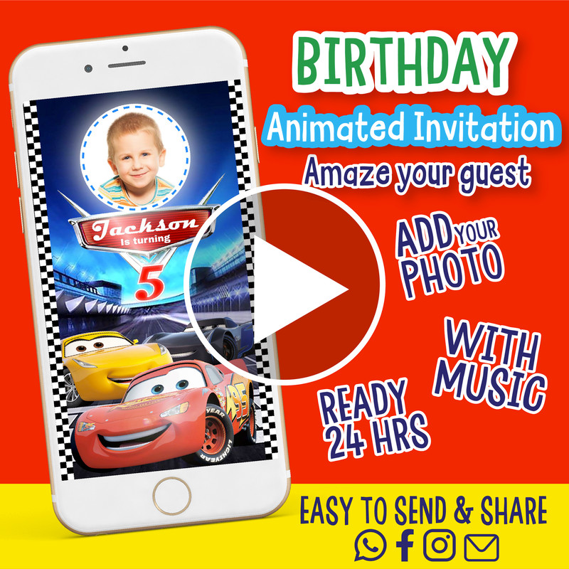 Cars Animated Video Invitation01jpg