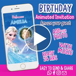 frozen party invitation, video invitation, animated invitations, frozen party invitations, birthday invitation