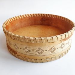 Birch bark basket is a unique holiday gift for her to store jewelry