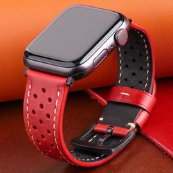 Watch Strap Apple Watch Band Series 8 7 6 5 4 3 SE, genuine leather for Men Women, watchband 38-45mm