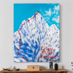 Everest original acrylic painting on canvas large artwork Mount Everest Himalayas mountain landscape wall art