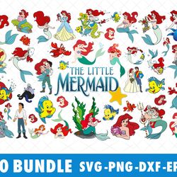 The Little Mermaid Ariel Disney Princess SVG Bundle Files for Cricut, Silhouette, Ariel Little Mermaid Disney Princess