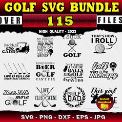 115 Golf Quotes Bundle - SVG, PNG, DXF, EPS, PDF Files For Print And Cricut