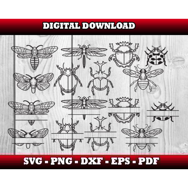 125 Insects SVG Bundle Bugs SVG - SVG, PNG, DXF, EPS, PDF Fi - Inspire ...