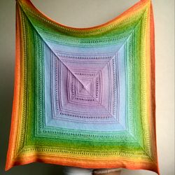 Square Bright Blanket for a Newborn