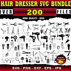 200 Hair Dresser SVG Bundle - SVG, PNG, DXF, EPS, PDF Files For Print And Cricut