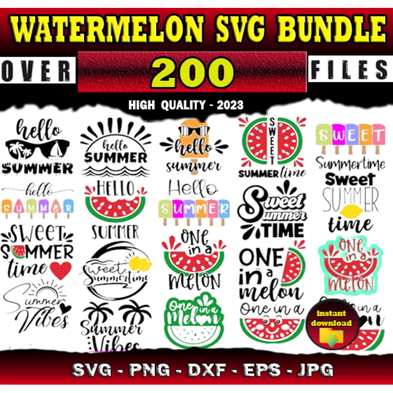 Exploding Watermelon Svg 200 Watermelon SVG Watermelon Summer Clipart - SVG, PNG, DXF | Inspire ...
