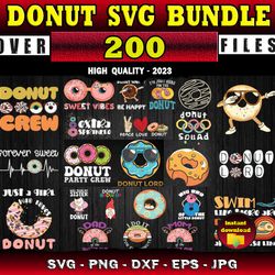 200 Donut SVG Donut Clipart Donut Png - SVG, PNG, DXF, EPS, PDF Files For Print And Cricut
