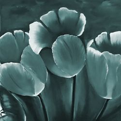 Indigo tulips/indigo flowers/Digital download print