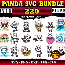 220 Panda SVG Panda Clipart - SVG, PNG, DXF, EPS, PDF Files For Print And Cricut
