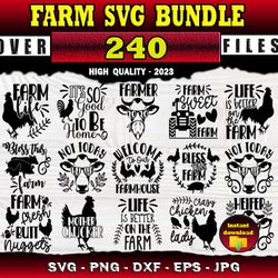 240 Farm SVG Bundle Cow Svg for Cricut - SVG, PNG, DXF, EPS, PDF Files For Print And Cricut