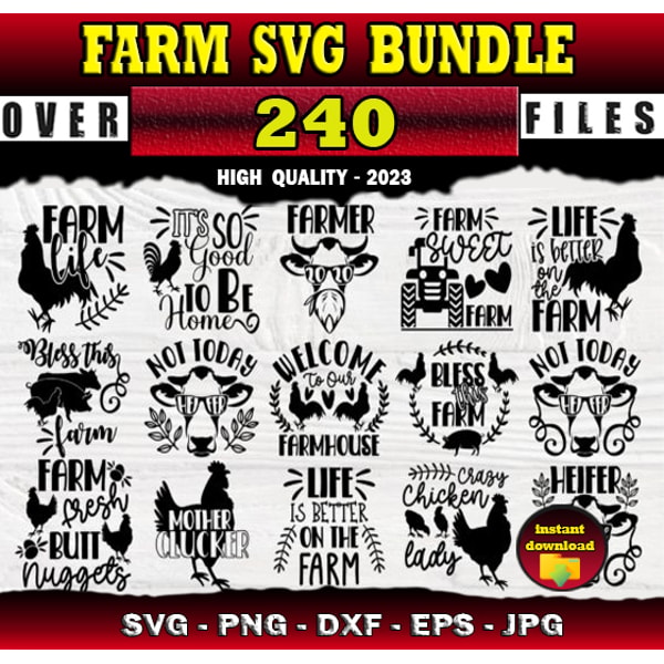 Farm Rug Svg 240 Farm SVG Bundle Cow Svg for Cricut - SVG, PNG, DXF, EPS, | Inspire ...
