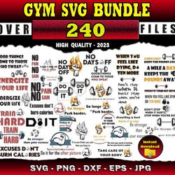 240 Gym SVG Fitness SVG Workout SVG - SVG, PNG, DXF, EPS, PDF Files For Print And Cricut