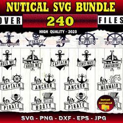 240 Nautical SVG Anchor SVG Sailor SVG - SVG, PNG, DXF, EPS, PDF Files For Print And Cricut