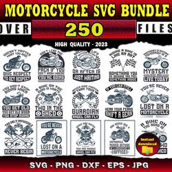250 Motorcycle SVG Bundle Motorbike SVG - SVG, PNG, DXF, EPS, PDF Files For Print And Cricut