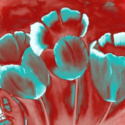 Turquoise tulips/Oil painting/Digital download print