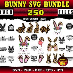 250 Rabbit SVG Bunny SVG Rabbit Cut File - SVG, PNG, DXF, EPS, PDF Files For Print And Cricut