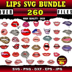260 Lips SVG Kiss SVG Lips Clipart - SVG, PNG, DXF, EPS, PDF Files For Print And Cricut