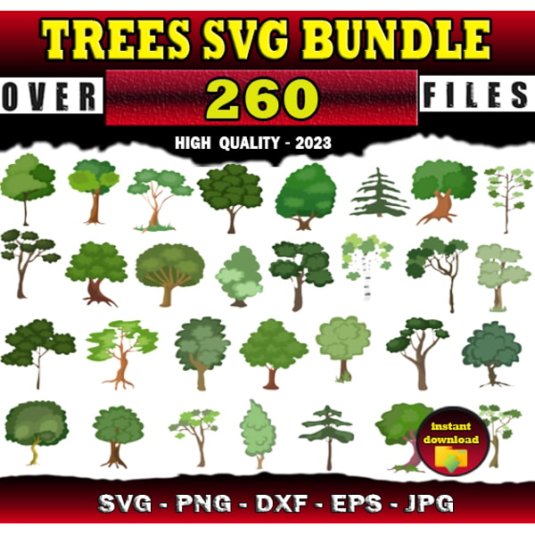 Tree Core Svg 260 Trees SVG Bundle Trees Silhouette - SVG, PNG, DXF, EPS, - Inspire ...