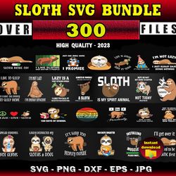 300 Sloth SVG Bundle Cute Sloth SVG - SVG, PNG, DXF, EPS, PDF Files For Print And Cricut