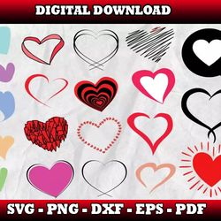 300 Heart SVG Heart SVG for Cricut - SVG, PNG, DXF, EPS, PDF Files For Print And Cricut