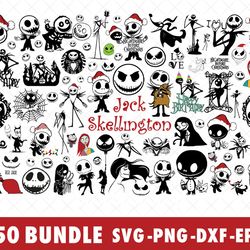 nightmare jack skellington svg bundle files for cricut, silhouette, jack skellington svg, nightmare before christmas sv