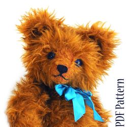 PDF Make Your Teddy Friend Cute Bear E-Pattern Artist design Sewing pattern for a 17 3/4 inches tall (45 cm) teddy bear