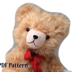 PDF Sewing Huge Antique Teddy Bear E-Pattern 21 inch (53cm) Artist design/ jointed bear pattern/classic traditional bear