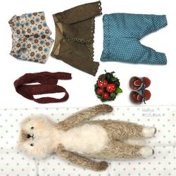 PDF Download Epattern for 8" Artist teddy toy DIY Wolfy Wolf/ sewing instructions/ accessory,clothes,basket instruction