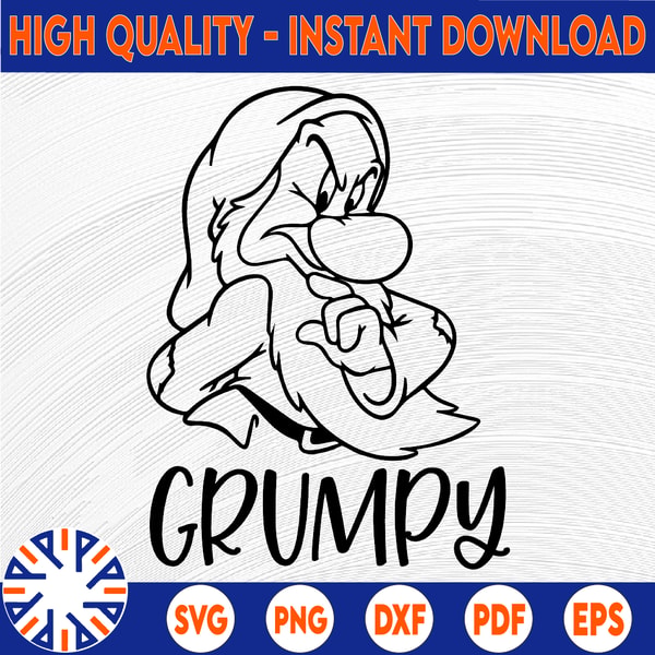Dwarf Grumpy svg, png, dxf, Star wars svg, Cartoon svg, Disn - Inspire ...