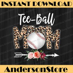 ball mom mother's day teeball mom leopard funny mother day png, happy mother's day sublimation design