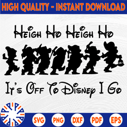heigh ho heigh ho it's off to disney i go svg, dwarf svg, snow white and the seven dwarfs svg, funny svg, disney svg