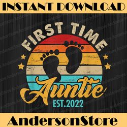 first time auntie 2022 funny mother's day png, happy mother's day sublimation design