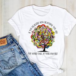 you would fall at your own feet mandala tree shirt, yoga silhouette shirt, yoga tee, namaste yoga shirt