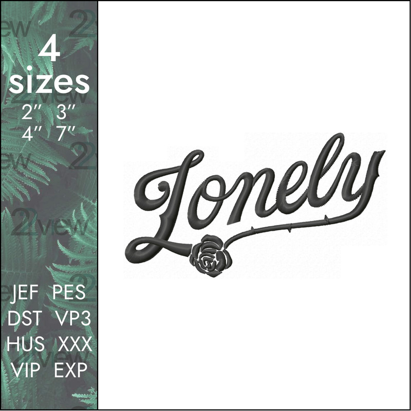 alone loneliny rose machine embroidery design