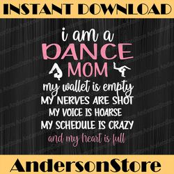 my heart is full dance mom of a dancer dancing mom happy mother's day png sublimation design