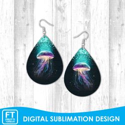 Jellyfish Earring Sublimation Design - Underwater Earring