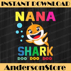 nana shark nana shark lover family mother's day happy mother's day png sublimation design