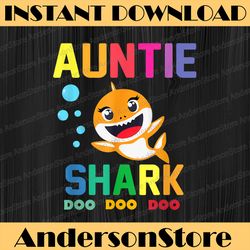 auntie shark  auntie shark lover family mother's day happy mother's day png sublimation design