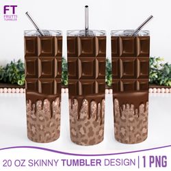 Chocolate Tumbler Sublimation Wrap - Leopard Pattern
