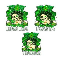 one lucky lunch lady irish shamrock st patricks day png