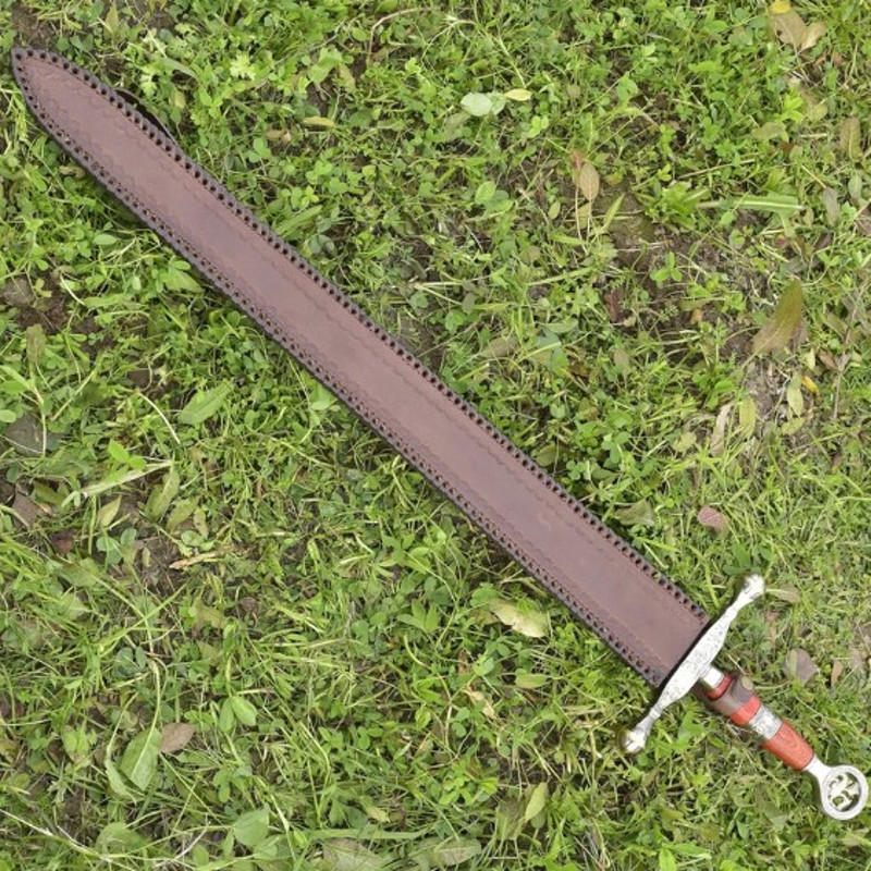 Saint George the Dragon Slayer Damascus Steel Sword Medieval Inspired Collectible Deco 4jpg