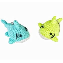 Handmade key ring keychain. Crochet shark. Mini amigurumi key ring backpack. Cute keychain. Gift  for friend.