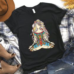 women's yoga shirt, yoga silhouette shirt, yoga tee, namaste yoga shirt