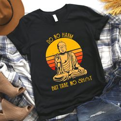 but take no shit buddha yoga shirt, yoga silhouette shirt, yoga tee, namaste yoga shirt