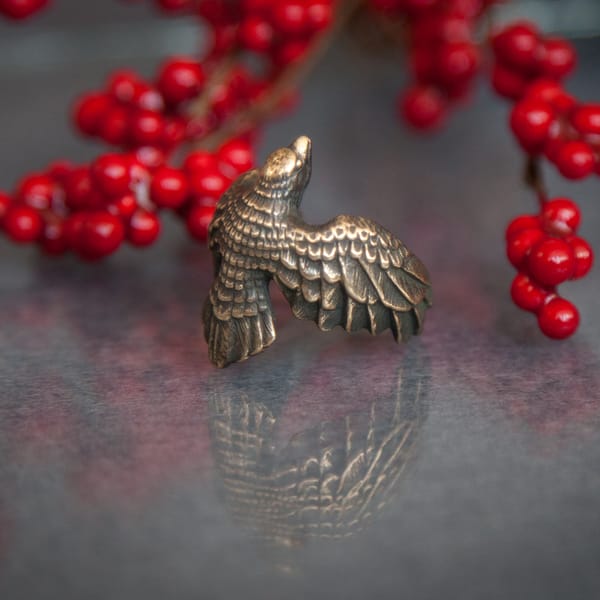 Bird Rings Raptors Falcon ring. Bird ring. Odin jewelry. hawk ring. Man jewelry - Inspire ...